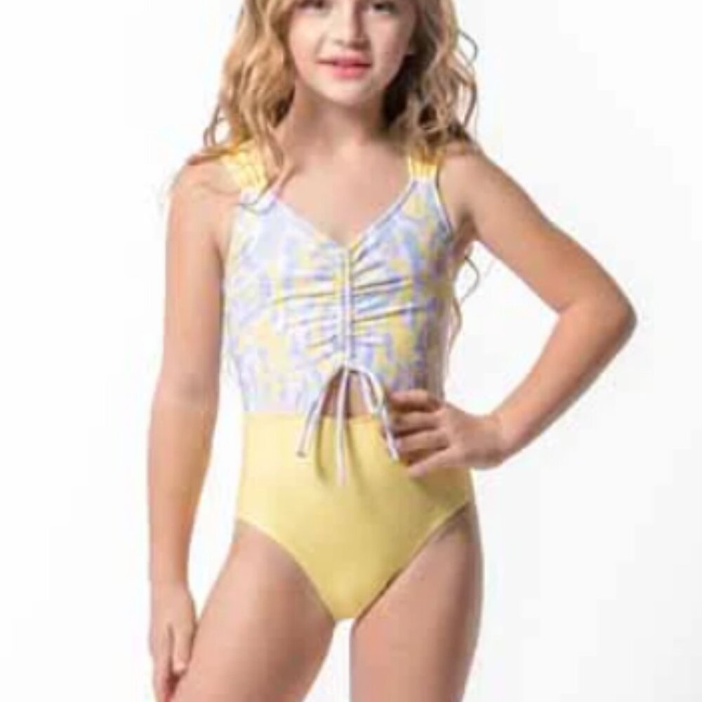 Danznmotion Yellow Leopard Leotard – Child Size 12/14